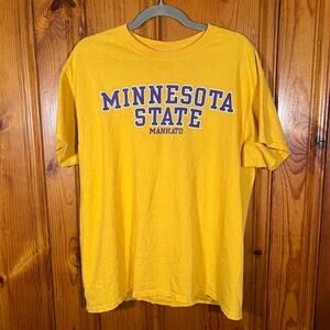 Gildan Large College Graphic T-Shirt Yellow Regular